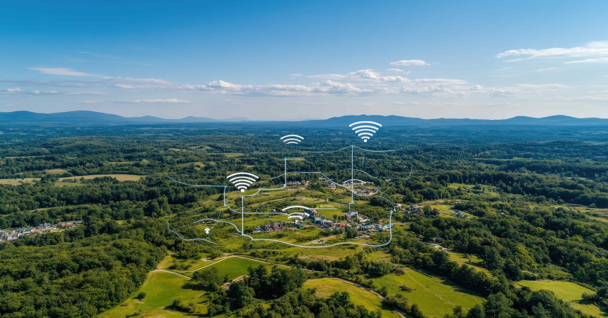 homes connected by a network of wireless signals